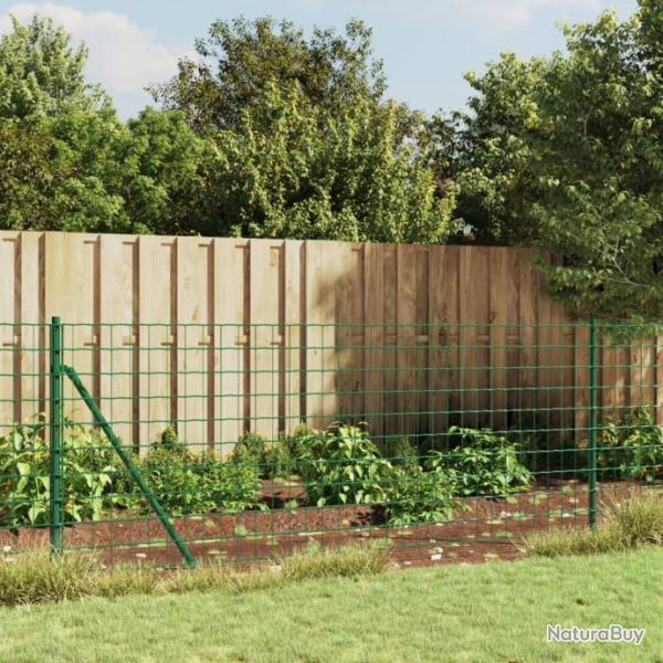 Clture en treillis mtallique avec bride vert 1x25 m