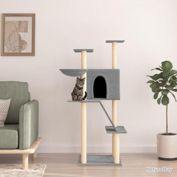 Arbre  chat avec griffoirs en sisal gris clair 143 cm