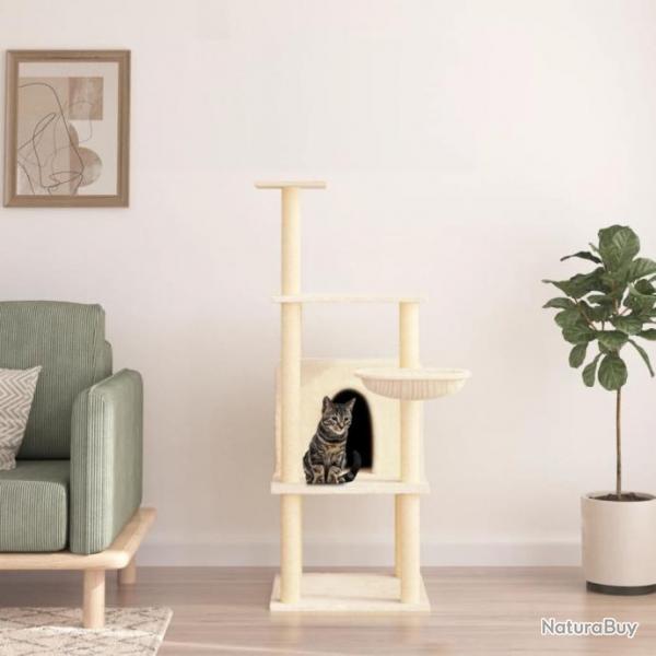 Arbre  chat avec griffoirs en sisal crme 132 cm