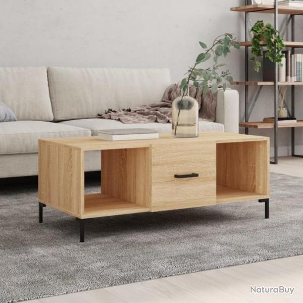 Table basse chne sonoma 102x50x40 cm bois d'ingnierie