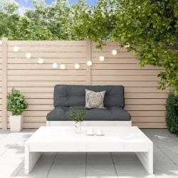 Salon de jardin 2 pcs avec coussins blanc bois massif