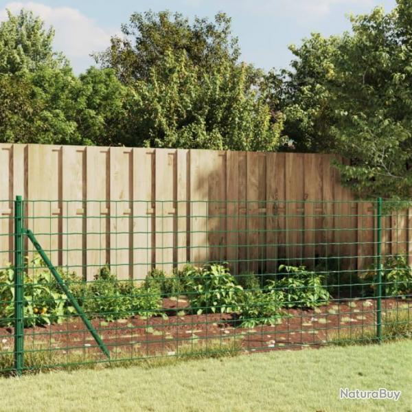 Clture en treillis mtallique avec bride vert 1,1x25 m