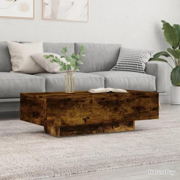 Table basse chne fum 100x49,5x31 cm bois d'ingnierie