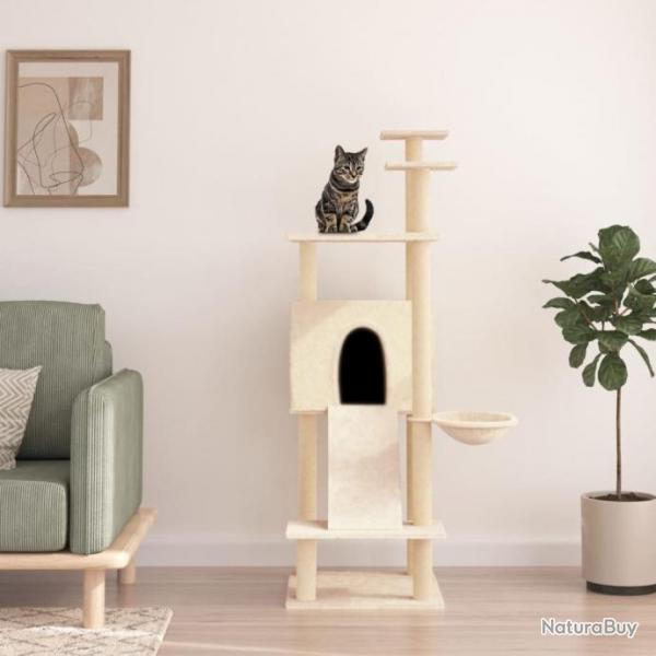 Arbre  chat avec griffoirs en sisal Crme 153 cm