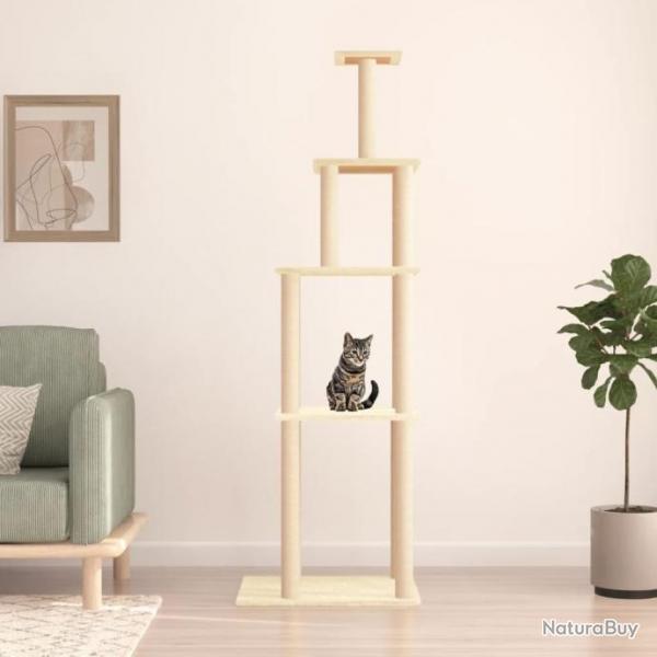 Arbre  chat avec griffoirs en sisal crme 183 cm