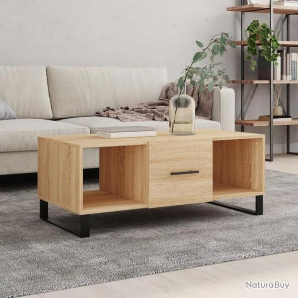 Table basse chne sonoma 102x50x40 cm bois d'ingnierie