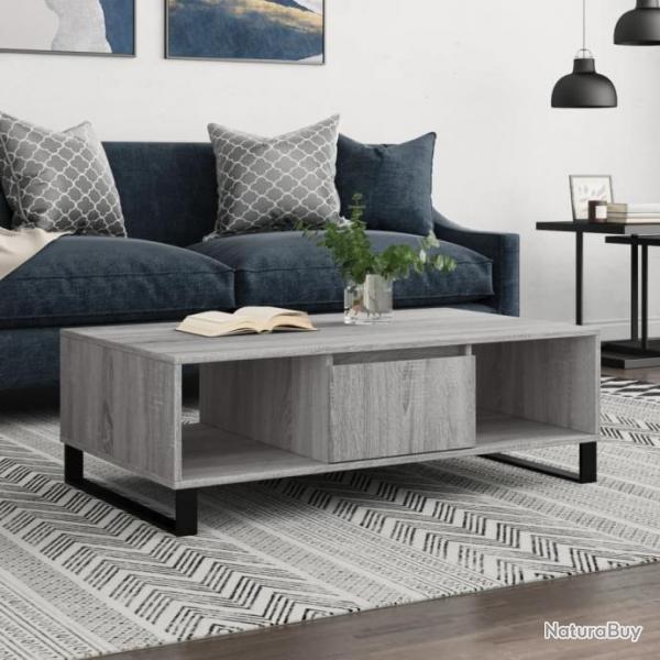 Table basse sonoma gris 104x60x35 cm bois d'ingnierie