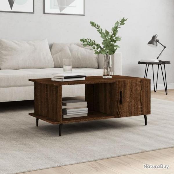 Table basse chne marron 90x50x40 cm bois d'ingnierie