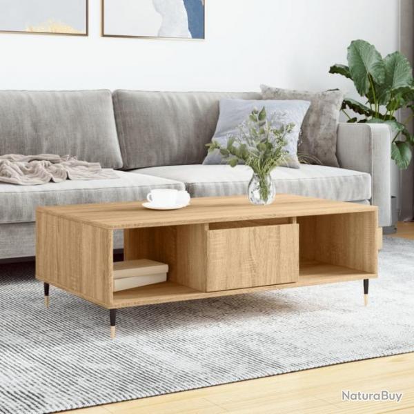 Table basse chne sonoma 104x60x35 cm bois d'ingnierie