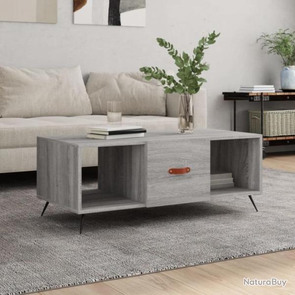 Table basse sonoma gris 102x50x40 cm bois d'ingnierie