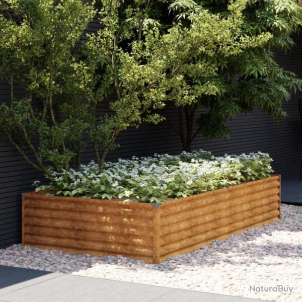 Lit surlev de jardin 195x100x36 cm acier corten