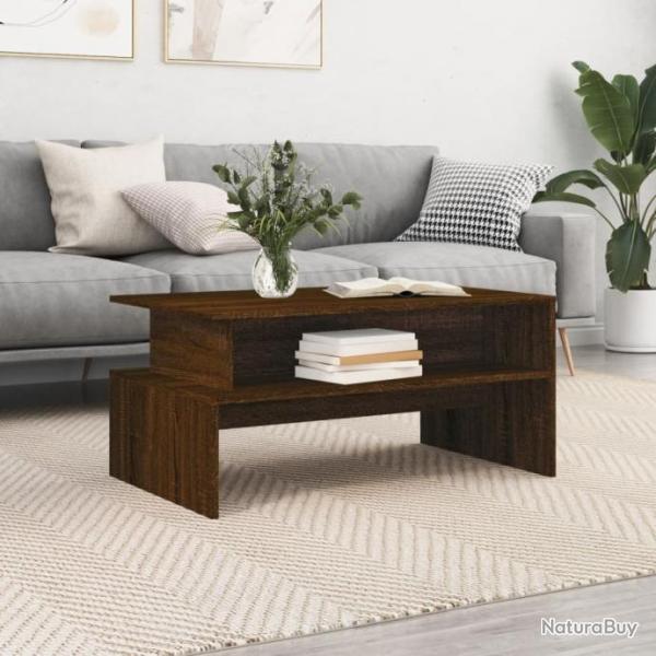 Table basse chne marron 90x55x42,5 cm bois d'ingnierie