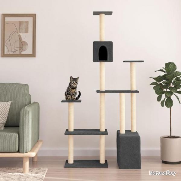 Arbre  chat avec griffoirs en sisal Gris fonc 180 cm