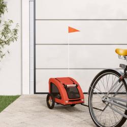 Remorque de vélo pour chien orange tissu oxford et fer