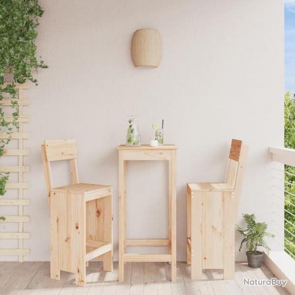 Tabourets de bar 2 pcs 40x48,5x115,5 cm bois massif de pin