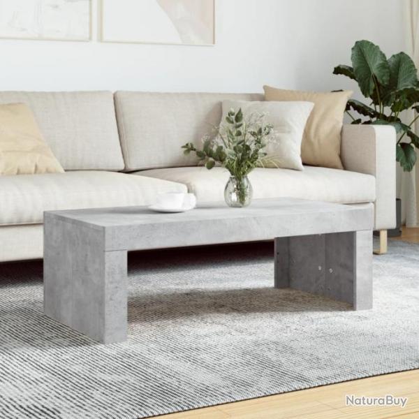 Table basse gris bton 102x50x36 cm bois d'ingnierie