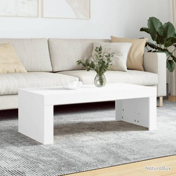 Table basse blanc 102x50x36 cm bois d'ingnierie