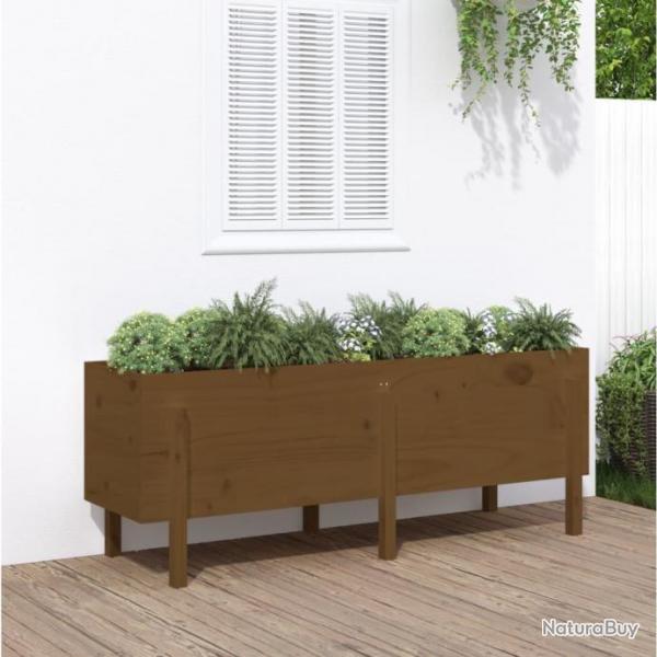 Lit surlev de jardin brun miel 160x50x57cm bois de pin massif