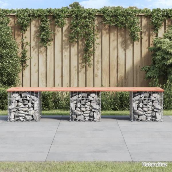 Banc de jardin design gabion 203x44x42cm bois massif de douglas