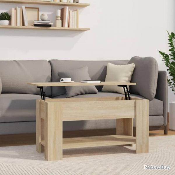 Table basse Chne sonoma 101x49x52 cm Bois d'ingnierie