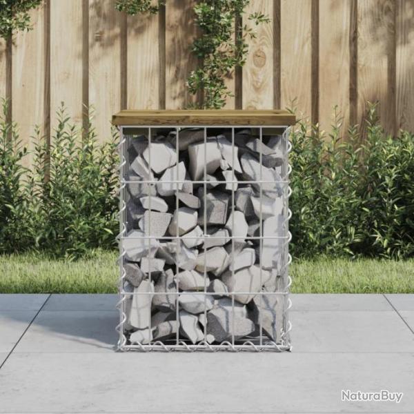 Banc de jardin design gabion 33x31x42 cm bois de pin imprgn