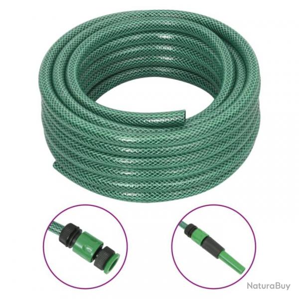 Tuyau d'arrosage avec jeu de raccords vert 0,6" 10 m PVC