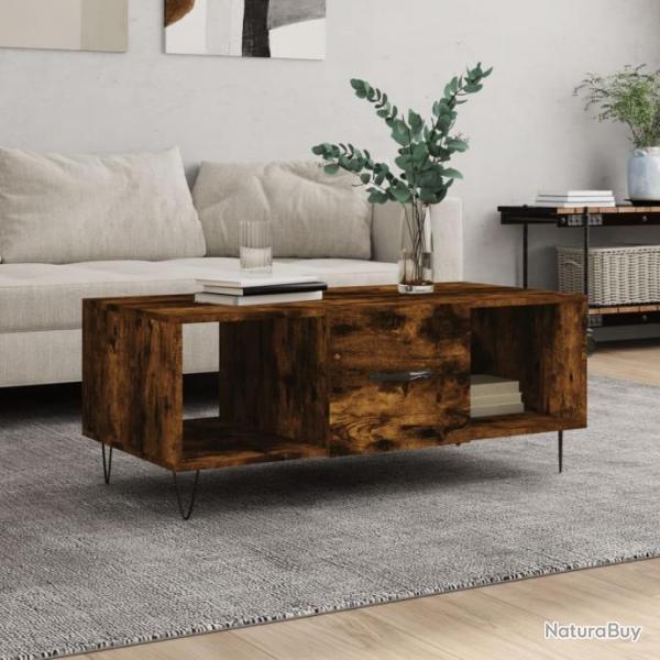 Table basse chne fum 102x50x40 cm bois d'ingnierie