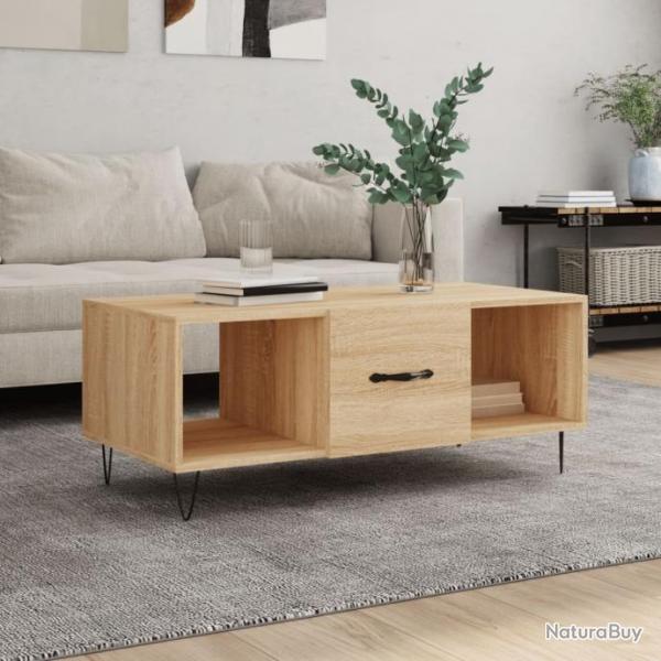 Table basse chne sonoma 102x50x40 cm bois d'ingnierie