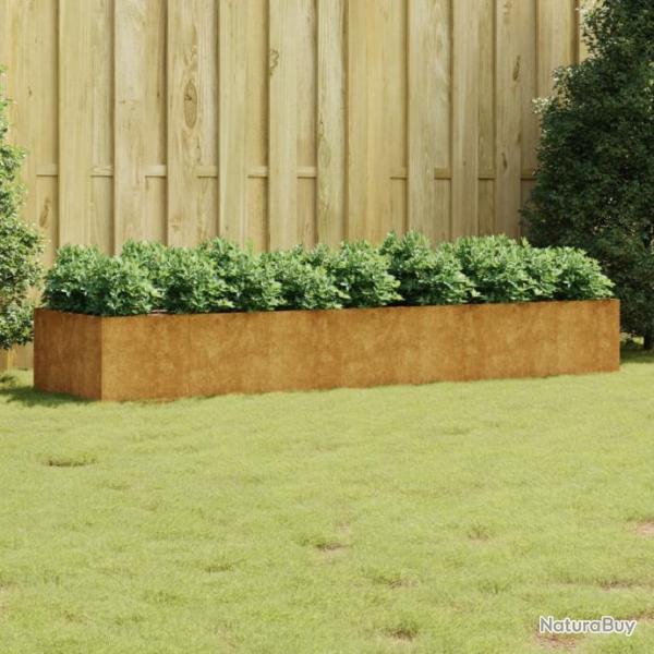 Lit surlev de jardin 280x80x40 cm acier corten