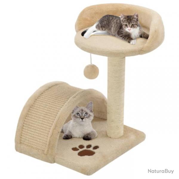 Arbre  chat avec griffoir en sisal 40 cm Beige et Marron