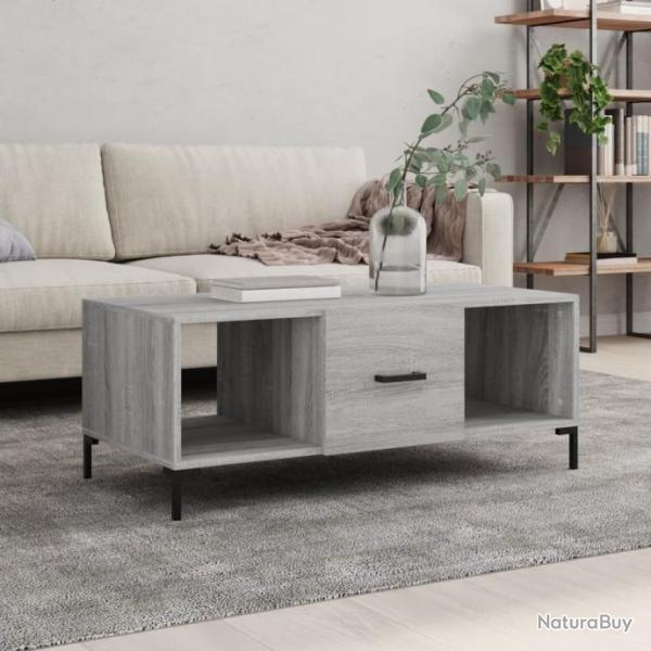 Table basse sonoma gris 102x50x40 cm bois d'ingnierie