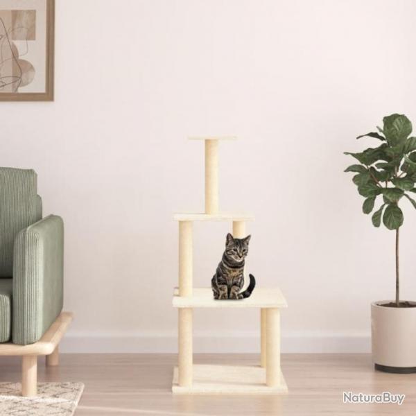 Arbre  chat avec griffoirs en sisal crme 111 cm