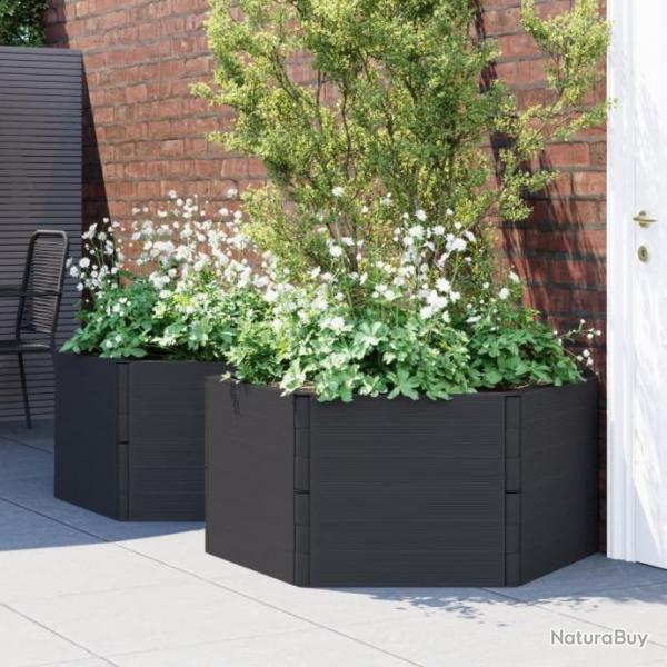 Jardinires de jardin 2 pcs anthracite PP