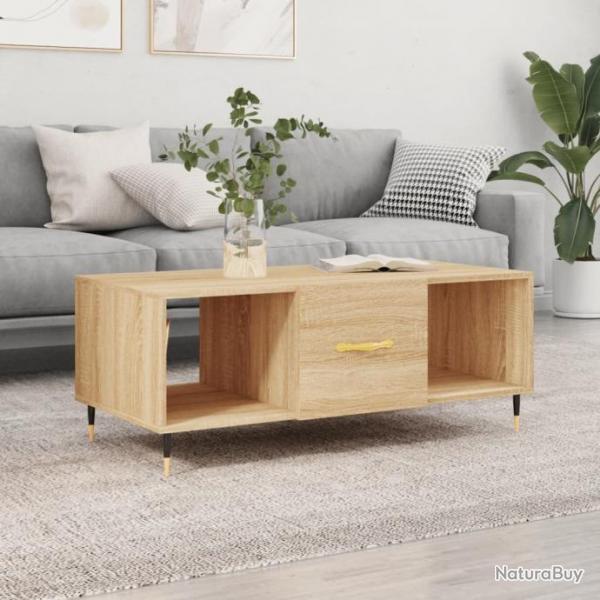 Table basse chne sonoma 102x50x40 cm bois d'ingnierie