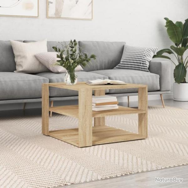 Table basse chne sonoma 59,5x59,5x40 cm bois d'ingnierie