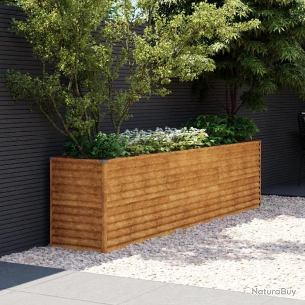 Lit surlev de jardin 291x50x69 cm acier corten