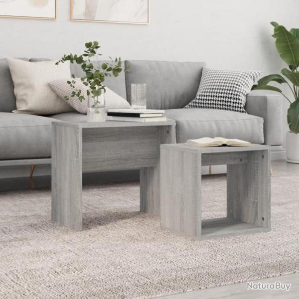 Tables basses gigognes 2 pcs sonoma gris bois d'ingnierie