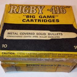 26 Balles John Rigby & CO Metal Covered Solid Bullets - Cal. 416 Rigby - 410 Gr