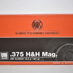 1 Boite de Balles RWS Uni Classic Calibre 375 H&H Mag