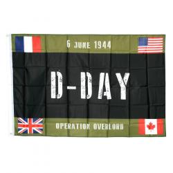 Drapeau D-Day "Opération Overlord" et drapeaux alliés 1m x 1m50