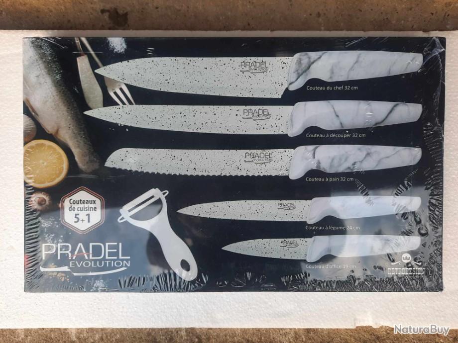 Coffret couteaux PRADEL couteau de cuisine table - Pierre blanche