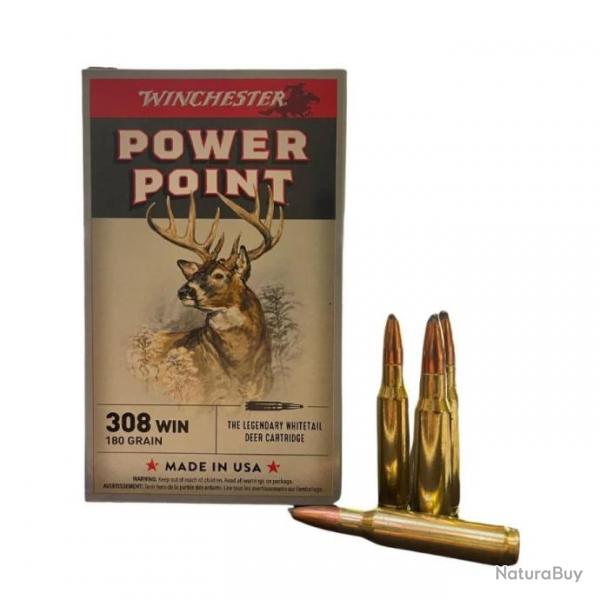 Munition Balles Winchester Power Point Super X 308win 180gr 11.7g par 20