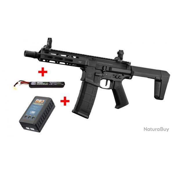 Pack complet Rplique M4 Falcon 904 AEG Mosfet et E.T.U programmable 1,3J + batterie Lipo + chargeu