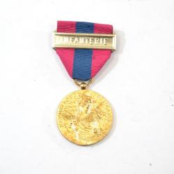Medaille Française Défense Nationale OR barrette Infanterie