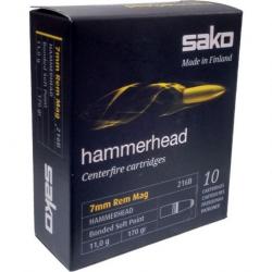 10 munitions SAKO 7 MM Rem Mag hammerhead 170 grains