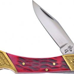 F14003RJB Couteau Frost Cutlery Lockback Manche Os Rouge Lame Acier Inox