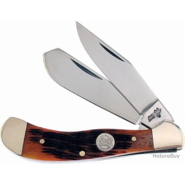F14096TPS Couteau Frost Cutlery Little Saddlehorn Tn Peachseed Manche Os Lames Acier Inox