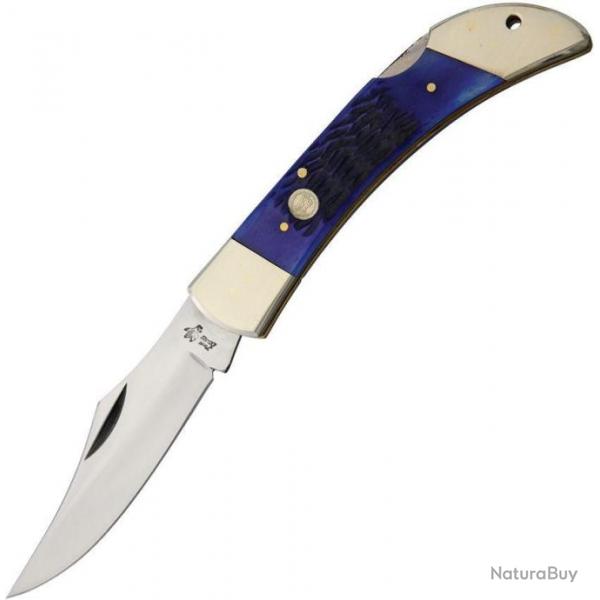 F14127BLPB Couteau Frost Cutlery Lockback Hunter Blue Manche Os Lame Acier Inox