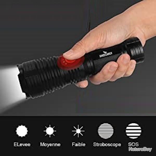 Lampe Torche Led  Ultra Puissante15000 Lumens Tactique Flashlight IP67 Rechargeable XHP70