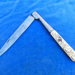 COUTEAU ANCIEN Old Knife - VENDETTA CORSE XIX - VERITABLE POUDRILLE - 37 CM